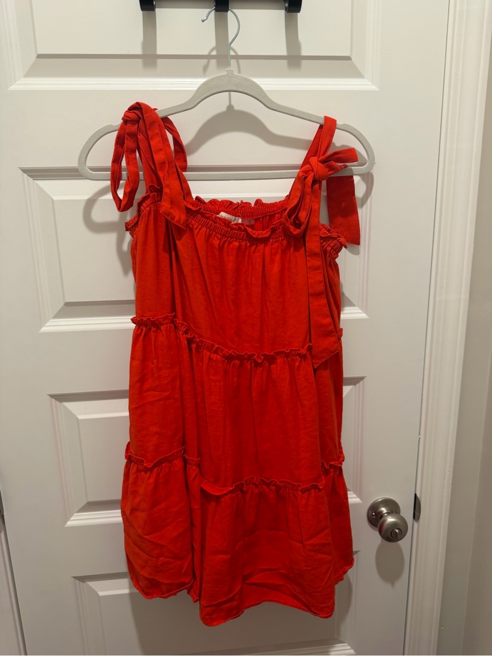 Tie-Shoulder Red Mini Dress